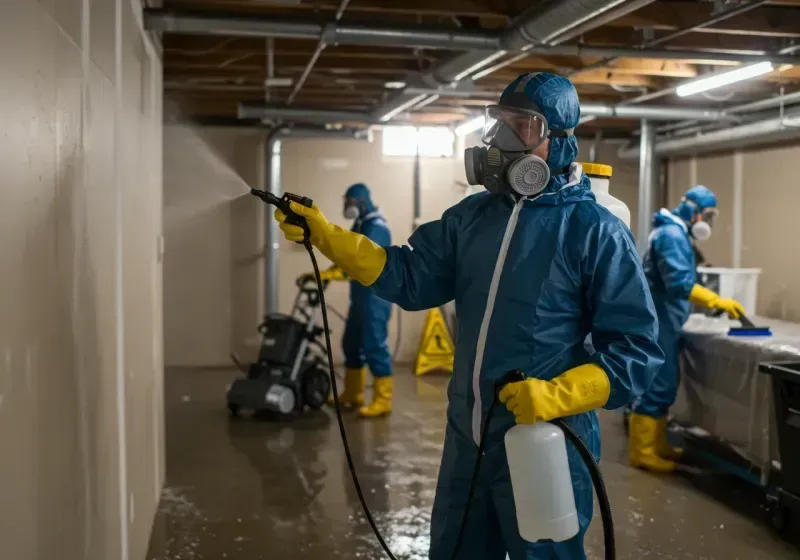 Basement Sanitization and Antimicrobial Treatment process in Grantsburg, WI